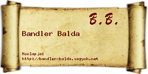 Bandler Balda névjegykártya